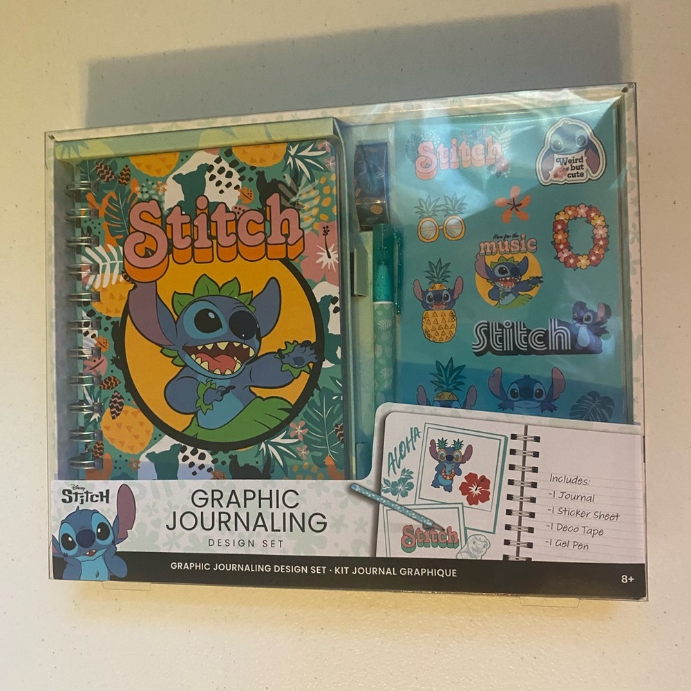 Disney Stitch Graphic Journaling Design Set - Teal & Yellow